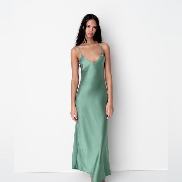 Zara Satin Midi Dress - Picture 3 of 4